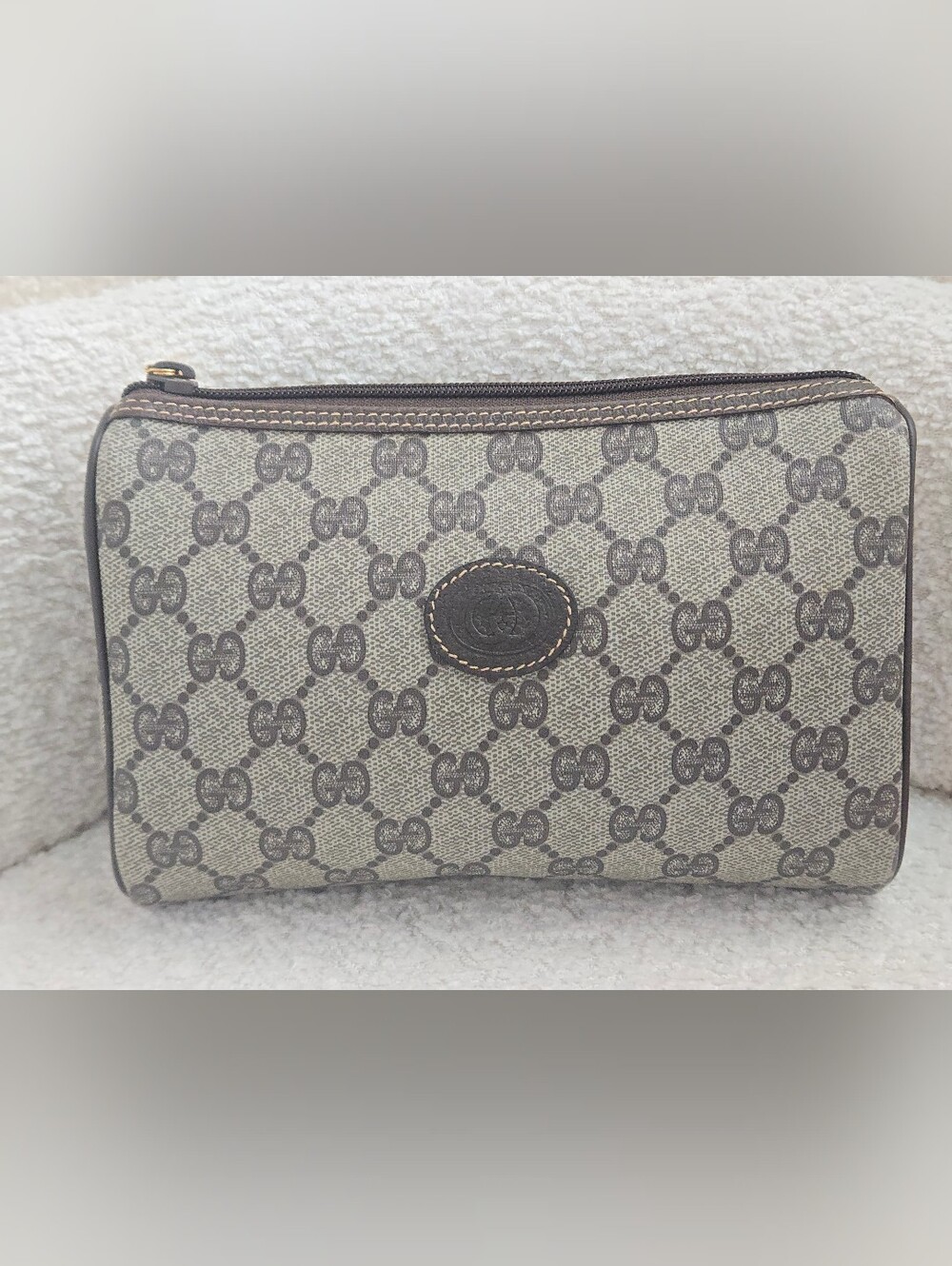 Vintage Gucci GG Monogram Cosmetic Pouch / Clutch